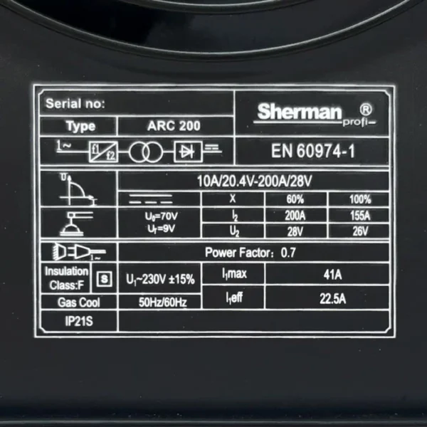 Sherman Profi ARC 200C – Elektrode svejser