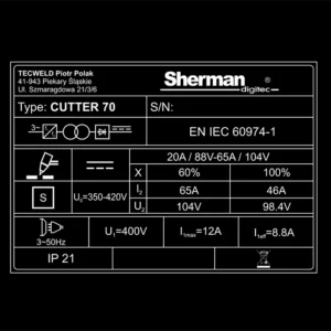 Sherman Plasma Cutter 70 – 6m slange