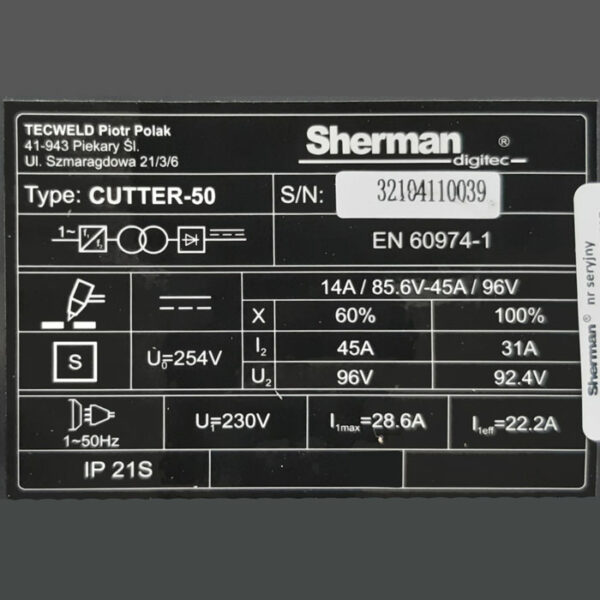Sherman Plasma Cutter 50 – 6m slange