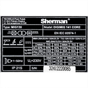 Sherman Synergic DIGIMIG 141 CORE FLUX – Kompakt og bærbar maskine – NYHED