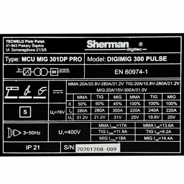 Sherman DIGIMIG 300 Pulse