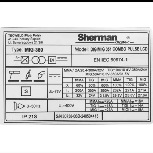 Sherman DIGIMIG 351 COMBO PULSE LCD