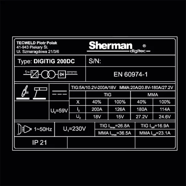 Sherman DIGITIG 200DC Pulse DC – Handy bærbar svejsemaskine