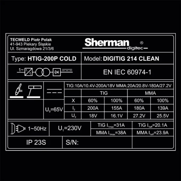Sherman DIGITIG 214 CLEAN DC – TIG SVEJSER OG RENSER – NYHED